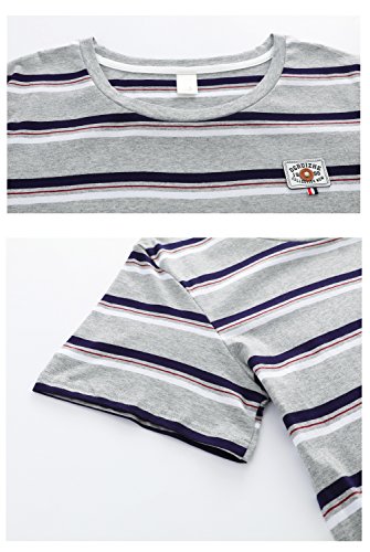 Big Boys Pajamas,Long Plaid Strips Cotton Shorts Tee Shirt Sleepwear Teens 8-18 Years3