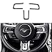TopDall Carbon Fiber Steering Wheel 3D Sticker Cover Trim Control Panel For Ford Mustang 2016-2020