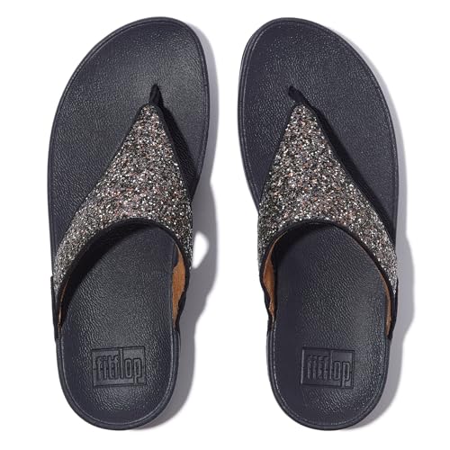 Image of FitFlop Lulu Multi-Tonal Glitter Toe Post Sandals