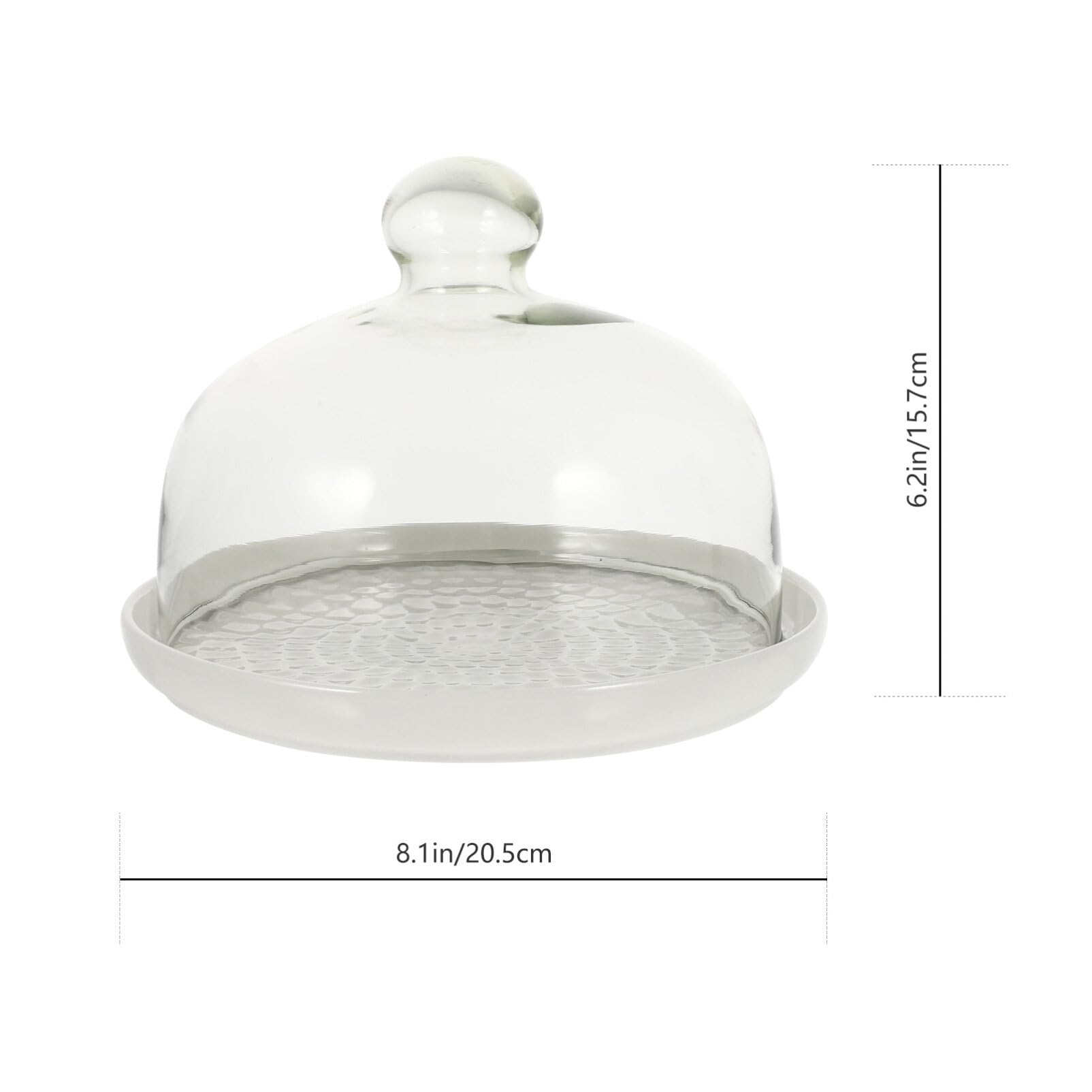 Alzata per torte in vetro con cupola piatti per torta con coperchio in vetro Cloche vassoio da dessert con coperchio per feste di nozze cena (bianco) cupola per torta