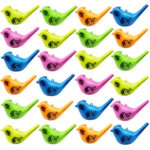 24 Pcs Bird Water Whistle Party Whistles for Kids Novelty Water Warblers Bird Whistle Toy Musical Instrument Toy for Party Favors,Birthday Gift, Party Gifts