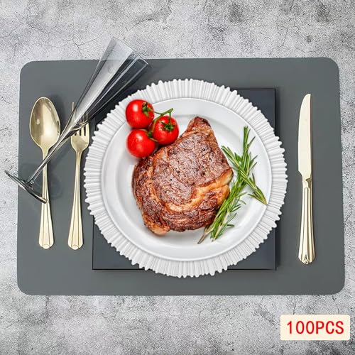 Platos cargadores plateados 13 pulg 100 piezas miniatura 4