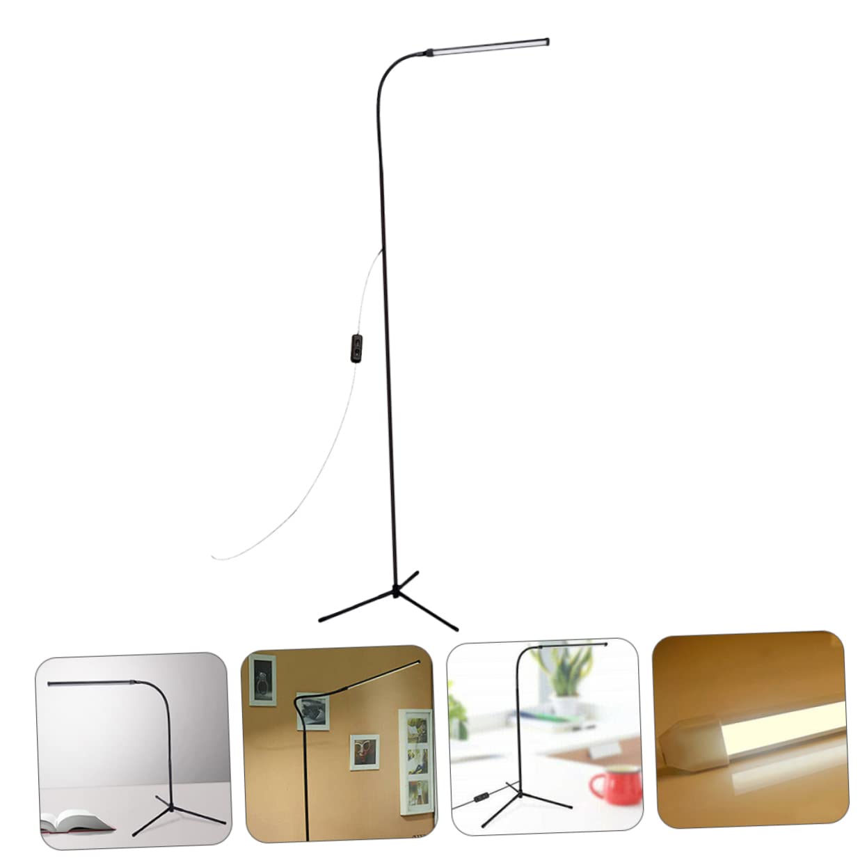 Angoily Piantana LED da Lettura Dimmerabile con Clip, Luce senza Sfarfallio e Antiriflesso, Braccio in Alluminio e Ferro per Camera da Letto