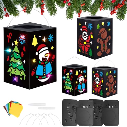 DKINY 4PCS Weihnachten Laternen Bastelset Kinder Laternen zum Selber...