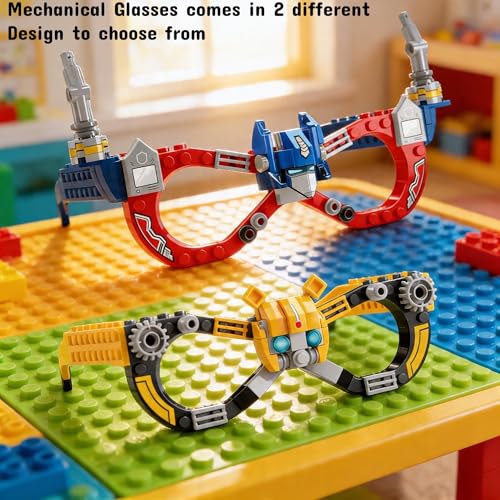 Image of Mechanical Glasses Building Blocks Set (49 PCS) | DIY Wearable Goggles Toy with Guide Book | STEM Educational Construction Toy for Kids Boys & Girls 6+ Years