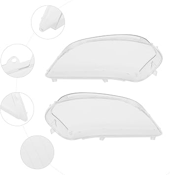 Pair Headlight Lens Cover Compatible with Mercedes Benz ML Class W164 2006 2007 2008 Front Left & Right Headlight Lens Cover Clear Headlamp Cover