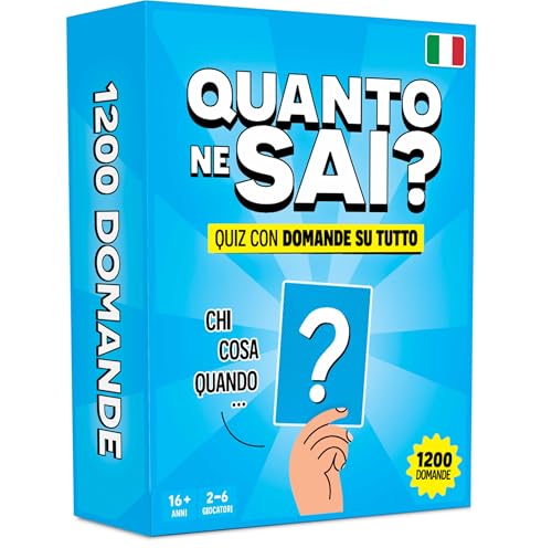 Quanto ne sai? - Versione Italiana - Giochi da Tavolo Adulti con 1200 Domande - Divertente Gioco di Trivia - Giochi di Società con Carte di Trivia - Giochi da Viaggio per Famiglia e Adolescenti
