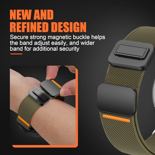 Image of Magnetic Elastic Bands Compatible for Samsung Galaxy Watch 8 Band 40mm 44mm /Galaxy Watch 8 Classic 46mm,Soft Fabric Strap Stretchy Nylon Sport Wristband for Galaxy Watch 8 /Classic for Men Women