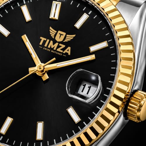Image of Classic Quartz Watch for Men with Stainless Steel Two Tone Bracelet