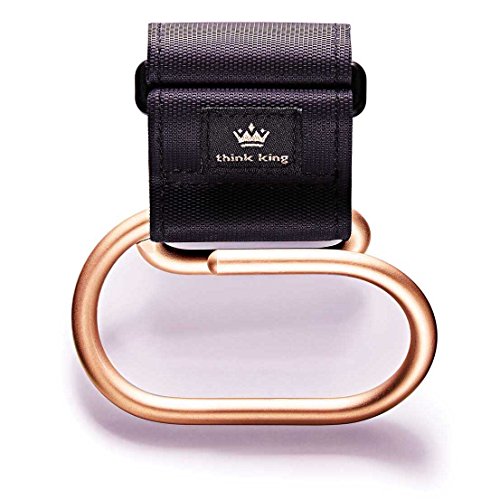Image of Think King Jumbo Swirly Hook for Stroller, Wheelchair, Rollator, Walker, Car, Boat, Gold/Black