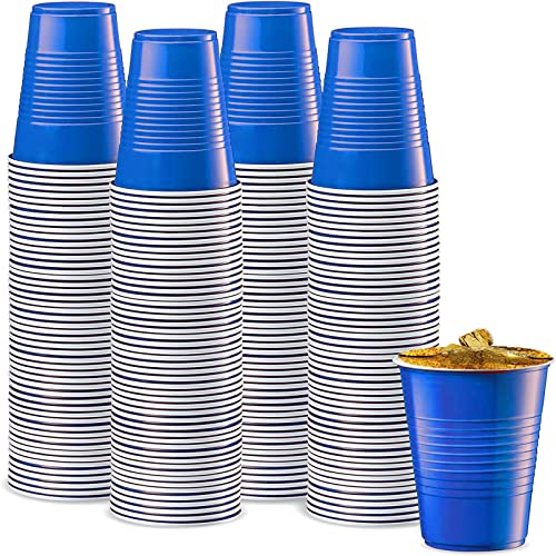 QXNDXQ Ensembles de gobelets de fête, 50 gobelets Pong 500 ml / 16 OZ, gobelets de fête rouge et bleu, gobelets répétables pour le nouvel an, Noël, camping, mariage (Bleu)