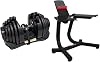 Bowflex Unisex 1090i Single Adjustable Dumbbell, Black/Grey/Red, One Size UK & SelectTech Dumbbell Stand with Media Rack for 552i, 1090i, 560i