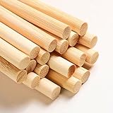 Dtmasao 1/4 x 17.5 Inch 25 PCS Dowel Rods Wood Sticks Wooden Dowel Rods - Unfinished Bamboo Sticks - for Crafts and DIYers