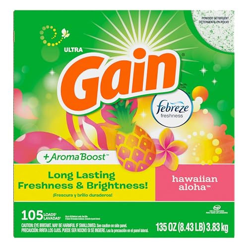 Gain Powder Laundry Detergent, Hawaiian Aloha Scent, 105 Loads, 135 OZ - image 8