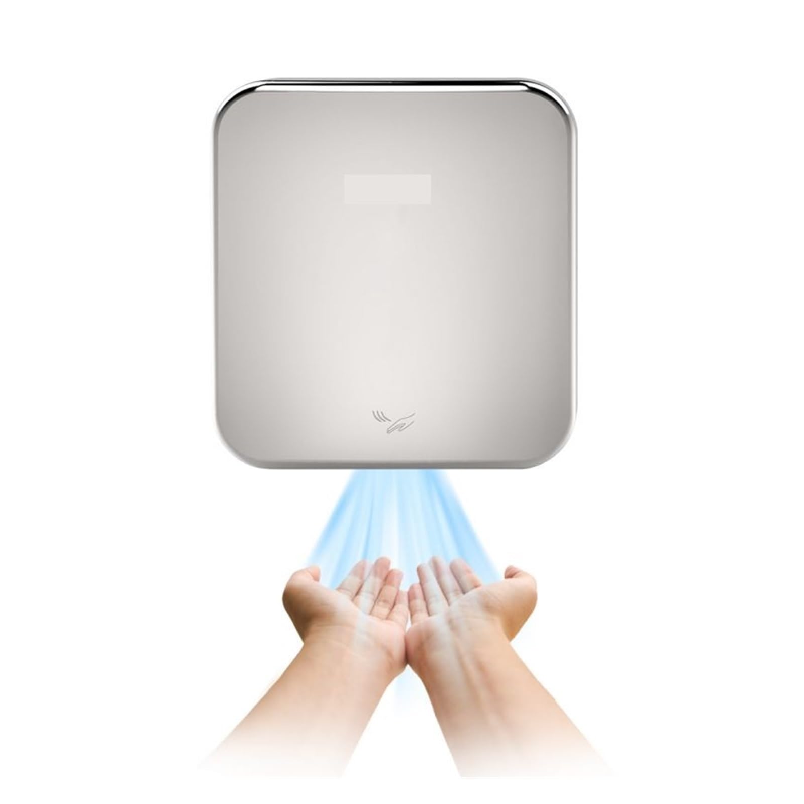 Händetrockner, Hochschwindigkeits-Jet-Luft-Händetrockner, 1400 W Edelstahl-Smart-Sensor, automatisch trocknende Handmaschine for werbliche Badezimmer(Brushed)