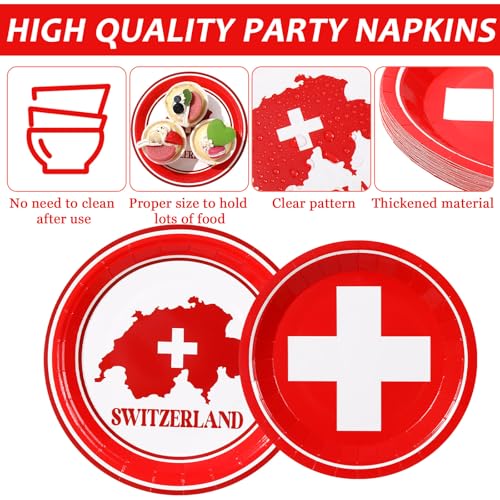 96 Pcs Party Paper Plate and Napkins Supplies Tableware Party Disposable Dinner Dessert Plates for Table decorations,24 Guests - Image 5
