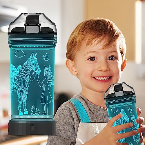 Gourde cheval 3D anti-fuite en Tritan pour inciter l'enfant à boire