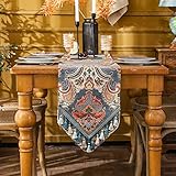 MINJIATEX Luxury Jacquard Table Runners with Tassel Table Runners 90 inches Long Elegant Table...