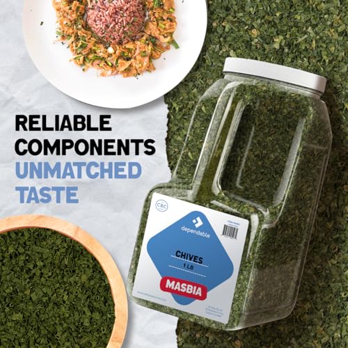 Dependable Foods Chives Spice – 1 Lb. Bulk Jar - Non-GMO, Kosher, Salt-Free, Allergen-Free| Aromantic Herb Infusion