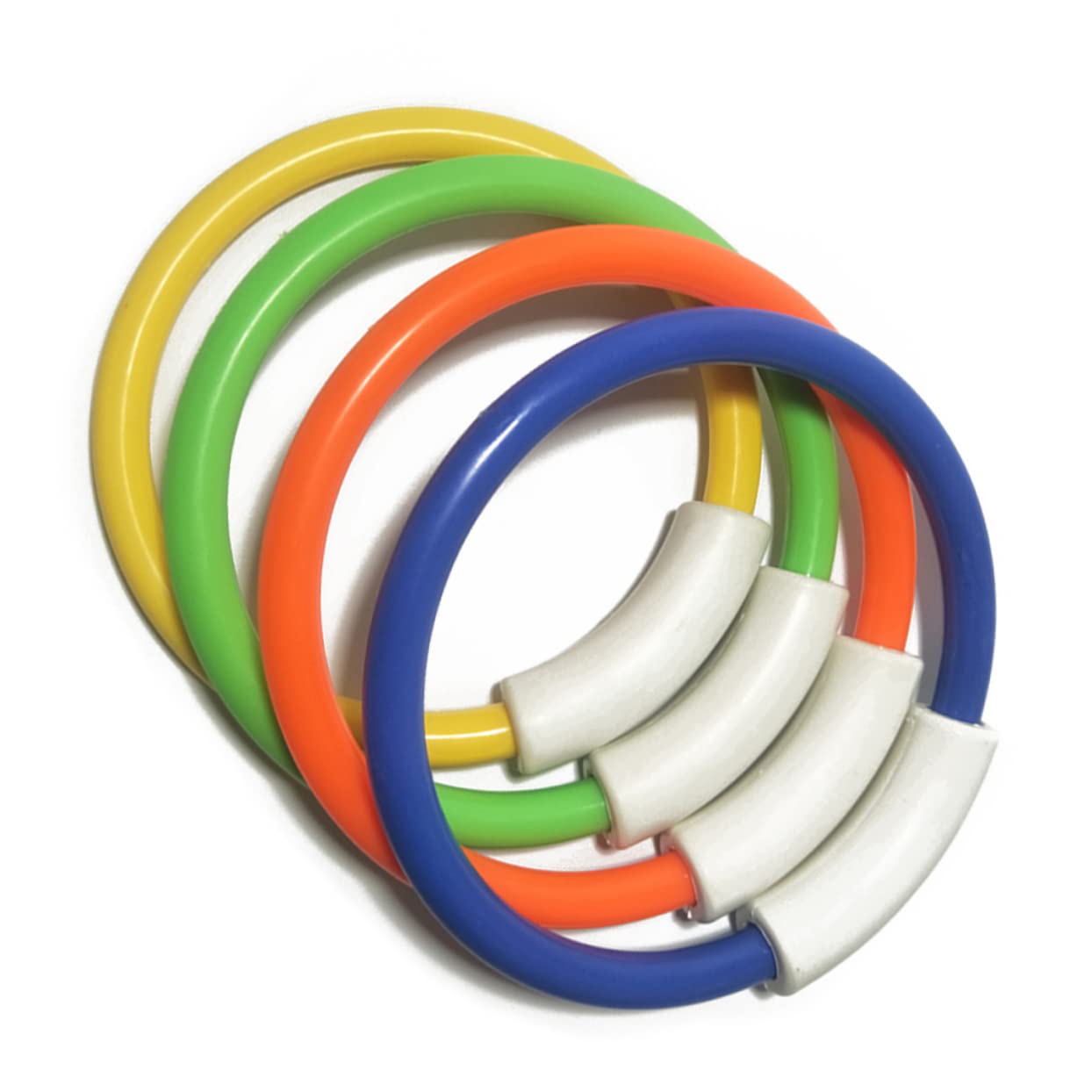 YARNOW 4pcs Colorful Diving Rings for Safe Underwater Training Grab for Swimming Pool Fun Bright Orange Green Yellow and Blue Colors
