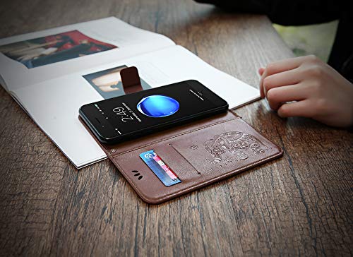 Image of TROUNCE Diva Series Embossing Elephant Faux Leather Flip Wallet Case Stand with Card Holder & Magnetic Closure Flip Cover for Samsung Galaxy A54 5G- Brown