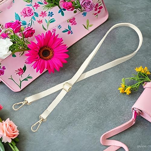 Bag Shoulder Strap Purse Strap for Handbag Fashion Lightweight,PU Leather, Replacement Cross Body Strap for Purse Making Clutches Small Bags, off white4