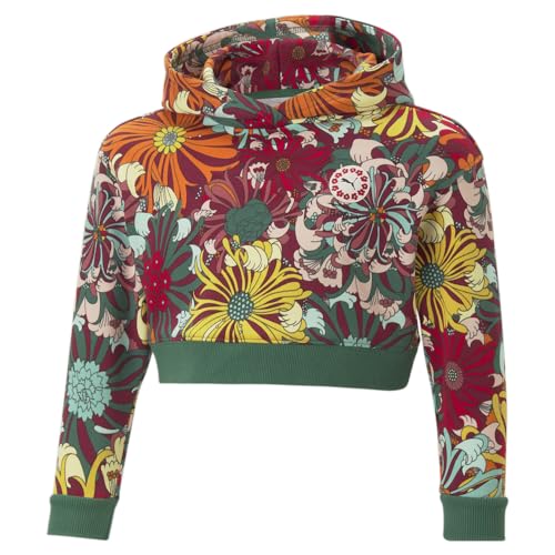 PUMA Kids Girls Liberty X Floral Hoodie Casual Outerwear Casual - Green - Size 6