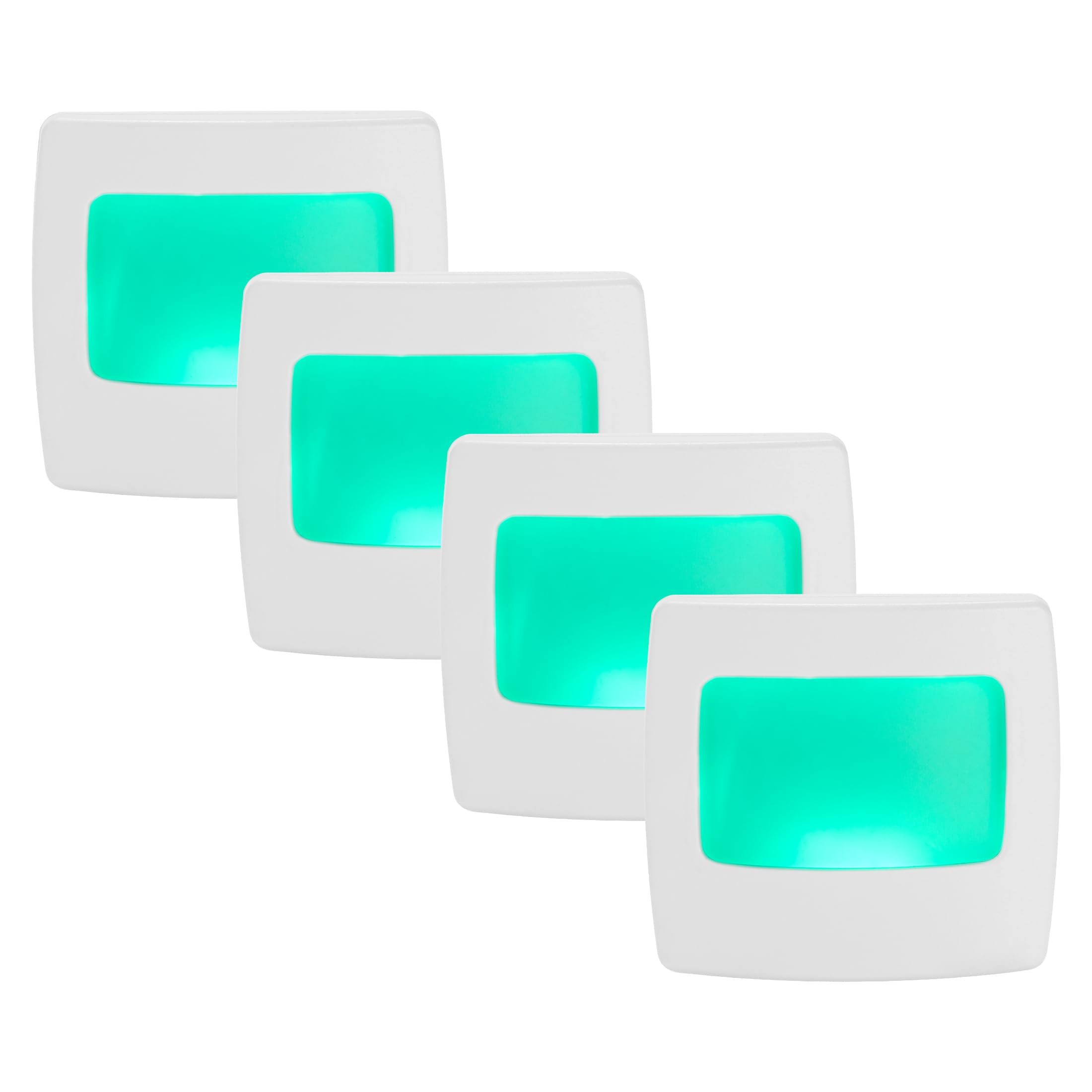 Maxxima Mini Green Always On LED Night Light - Ideal Plug-in Lighting for Bedrooms, Bathrooms, Kitchens, Kids' Nursery, Hallways, Stairs or Any Dark Room or Space at Home - 4 Pack
