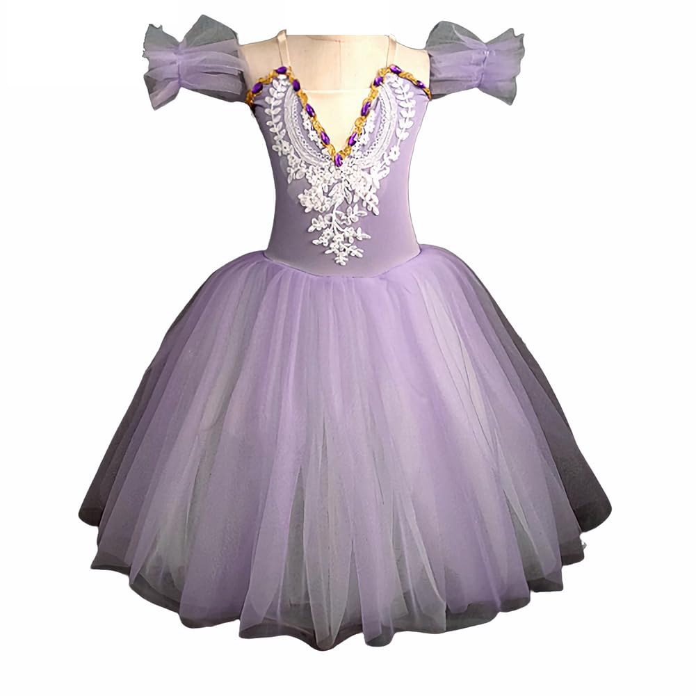 Costume de compétition de ballerine et robe de ballet en tulle long