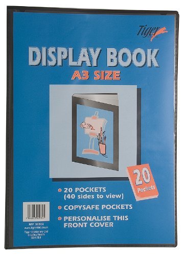 1 x A3 Display Books 20 Pockets (40 Views) Black Project Presentation Folder Document Folio Hard Cover