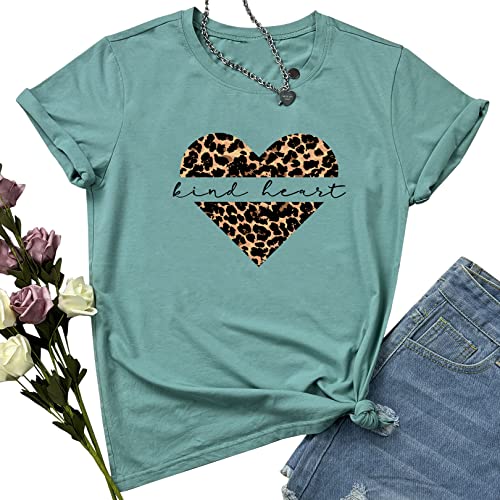 LOOKFACE Women Leopard Graphic Tees Cute Soft Cotton Tops