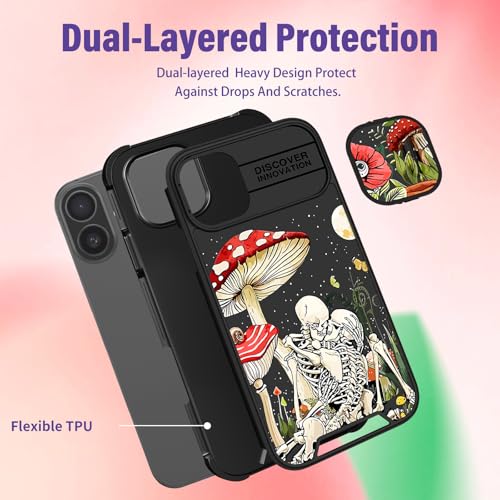 Image of Funermei (2in1 for iPhone 11 Case for Women Cute Girls Skull Phone Cover Skeleton Goth Fun Funny Spooky Horror Gothic Scary Unique Design with Camera Cover Funda for Apple for iPhone 11 Case