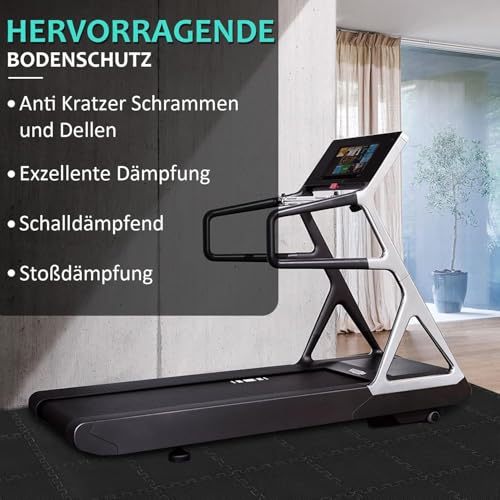 Bodenschutzmatte Fitness Set [31x31cm] - 24 Puzzlematte - EVA Sportmatte Fitnessmatte Rutschfest, Bodenmatte für Fitnessraum&Fitnessgerät, Fallschutzmatten Outdoor&Pool Unterlegmatte, Schwarz