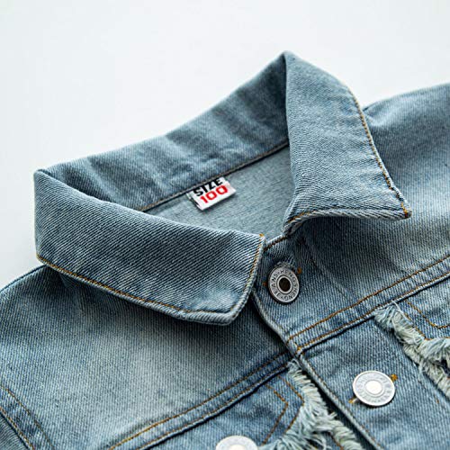 ANATA Little Girl Denim Jacket Button Down Jean Jacket Long Sleeve Denim Coat4