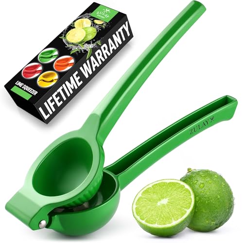 Zulay Metal Lime Squeezer – Heavy-Duty Citrus Juicer for Maximum Juice Extraction – Easy Manual Press for Limes & Lemons – Durable & Ergonomic Hand Juicer - Green