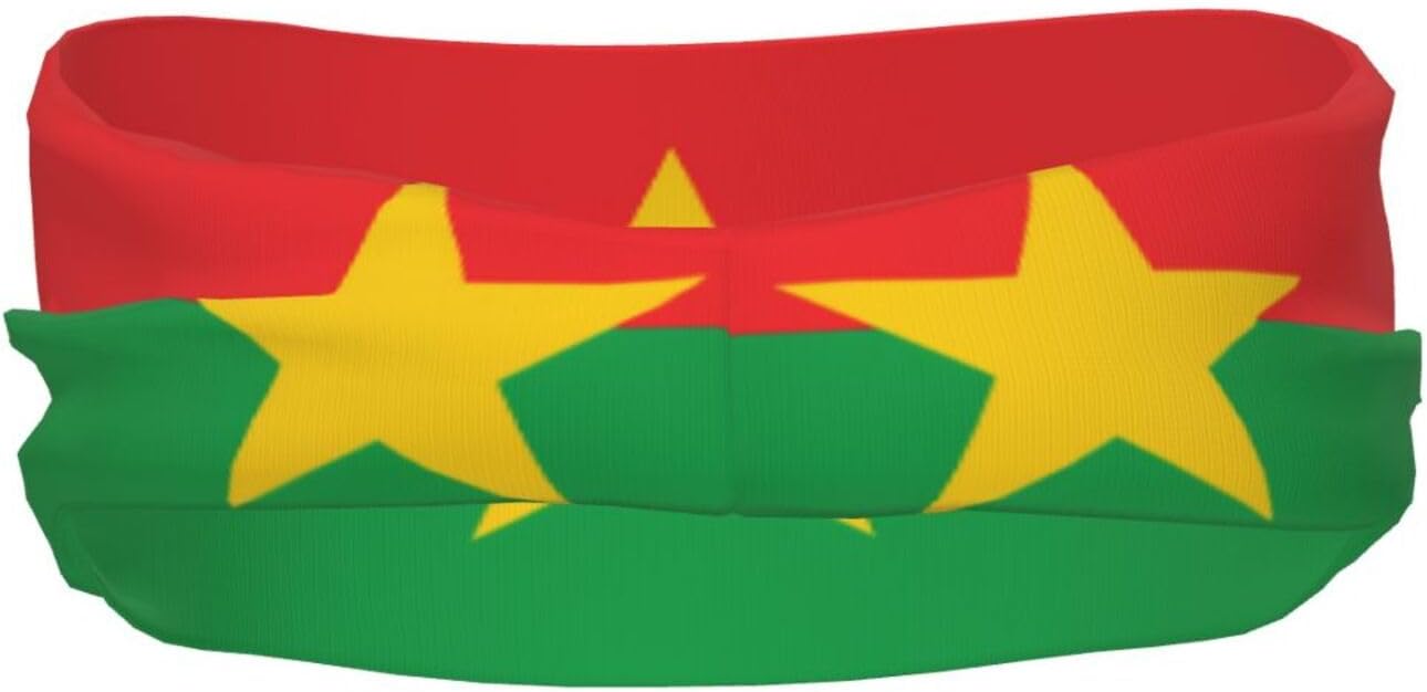 Sports Sweatband Headband Exquisite Flag of Burkina Faso Print Breathable Lightweight Foldable Fitness Accessory image 3