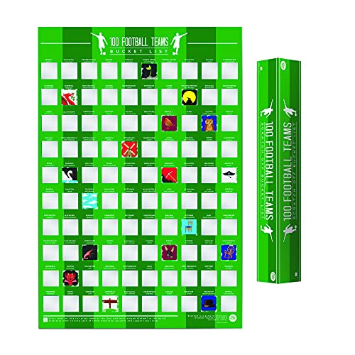 Gift Republic 100 Football Teams Bucket List, A2, Green