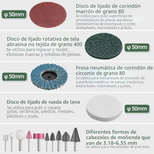 Lijadora angular de aire de 1/4 para restauración de metal y pulido de piezas mecánicas 5