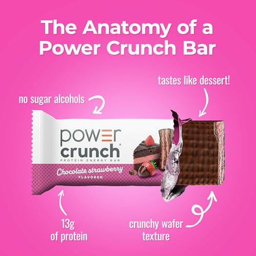 Image of Power Crunch Protein Energy Wafer Bars, Chocolate Strawberry, 1.4 Ounce (12 Count)