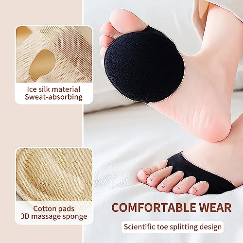 Image of 4 Pairs Metatarsal Pads Ball of Foot Cushions Honeycomb Fabric Forefoot Pads for Women High Heels Shoes Foot Pads Invisible Soft Toe Pads Reusable Sock Cushions Pads for Pain Relief Men