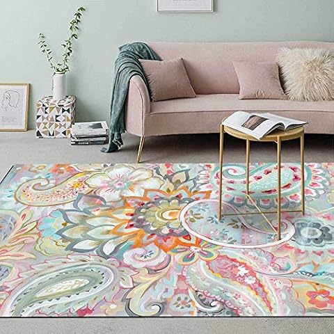 Kunsen Alfombra Decorativa de Estampado Floral de 160*200cm Cover