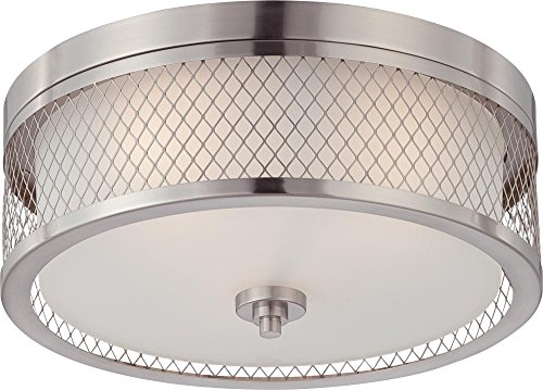Best Deal Cheap 🛒 NUVO 60/4691 Three Light Flush Mount, Pwt, Nckl, B/S, Slvr