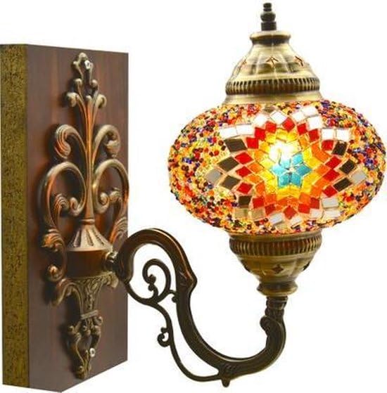 Handgefertigte türkische Wandlampe mehrfarbig orientalische Mosaik marokkanische Lampe