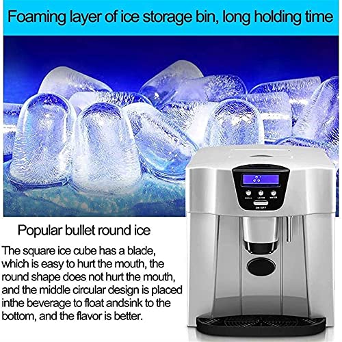 Mini fabricadora de cubos de hielo para encimera, máquina todo en uno para hacer hielo y agua potable, produce hasta 15 kg de hielo por día, dimensiones 370 x 310 x 350 mm miniatura 3