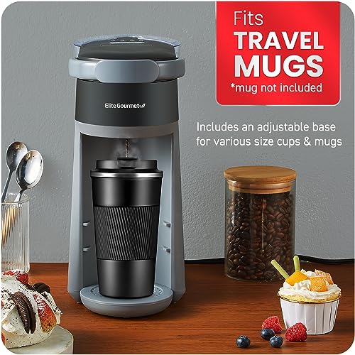Elite Gourmet EHC323 Rapid Brew Technology 2-in-1 Capsule Coffee Maker, 6~12oz Brewing Capacity, K-Cups and Grounds, Adjustable Mug Height, Reusable Filter, Black by Elite Gourmet - Image 5
