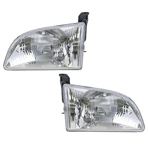 Image of TRQ Headlight Assembly Set TO2502123 TO2503123 Compatible with 1998-2000 Toyota Sienna