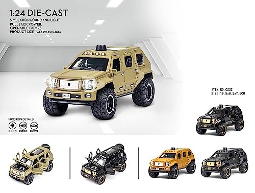 Image of Die-Cast Zinc Alloy 1:24 Scale G-Pootton Bigg Daddy Pull Back SUV with Blinking Lights, Car for Kids(Colors as Per Stock)(G - Pootton)