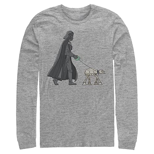STAR WARS Vader Walker Tops-Camiseta de Manga Larga para Hombre, Gris, 4XL
