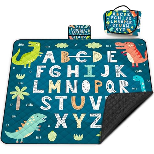 Image of Extra Large Picnic Blanket Waterproof,80"x 80"Foldable Machine Washable Beach Blankets,Outdoor Blanket for 6-8 Adults,Picnic Mat Suitable for Indoor Crawling,Park Beach,Camping,Hiking,Travel( Blue)