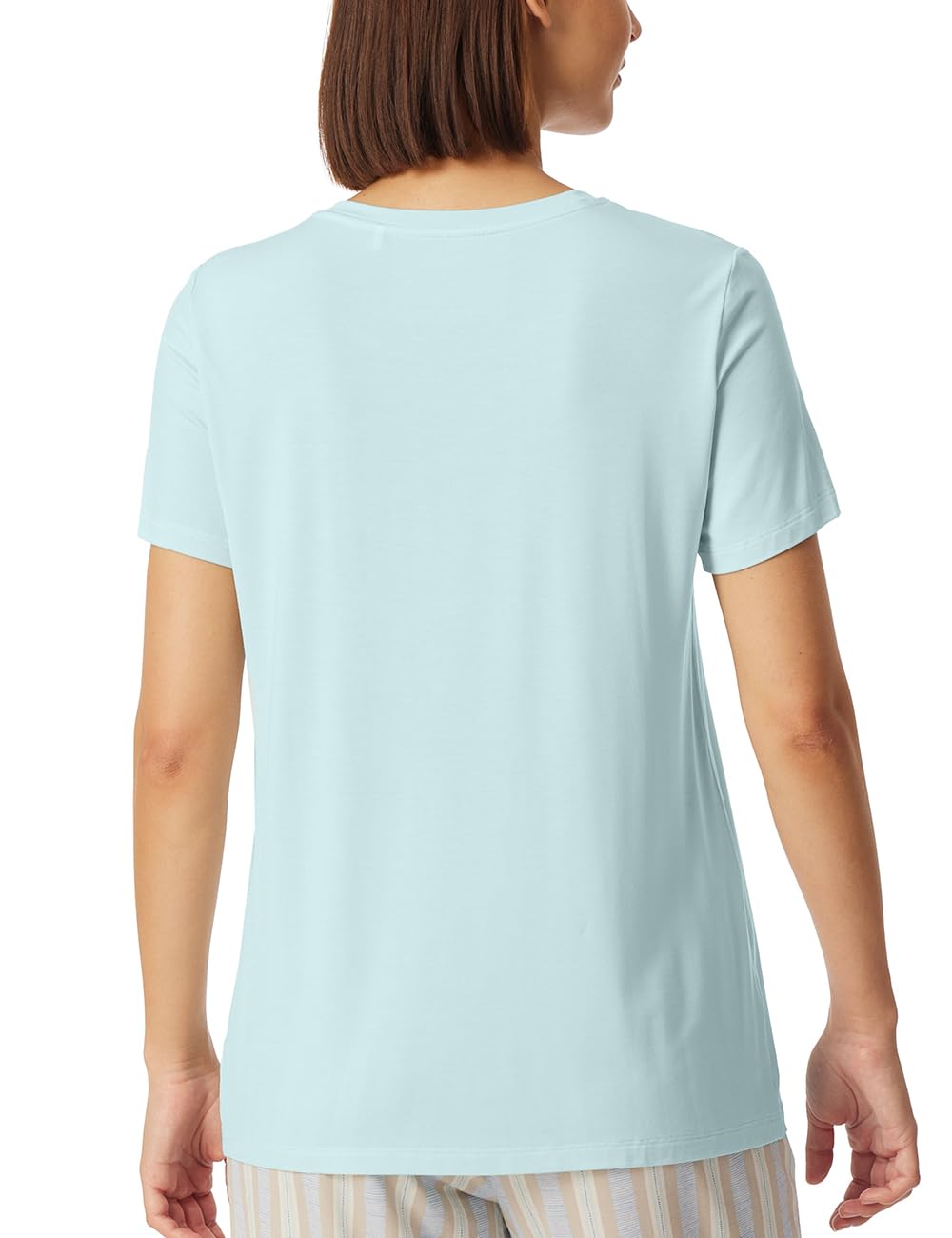 Schiesser Damen Schlafshirt Kurzarm Baumwolle - Mix + Relax Haut de Pijama Femme (Lot de 1)
